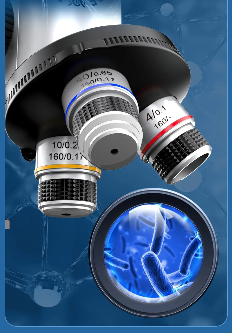 Professional-Style 40X-1600X Light Student Scientific Microscope DIY Science Tool Set for Kids Glass Material for Teaching