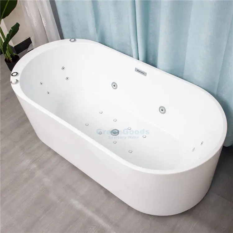 Japanese Bathroom Fiberglass Oval 2 Person Tub Soaking Whirlpool Bathtubs With Shower