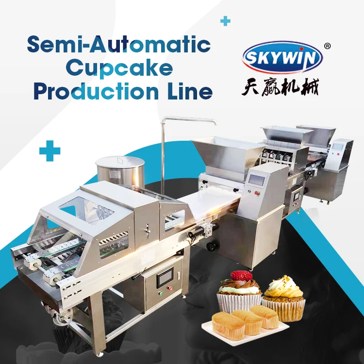 Skywin Semi Automatic Cupcake Machinery Cake Deposit Muffin Making Machine For Snack Food