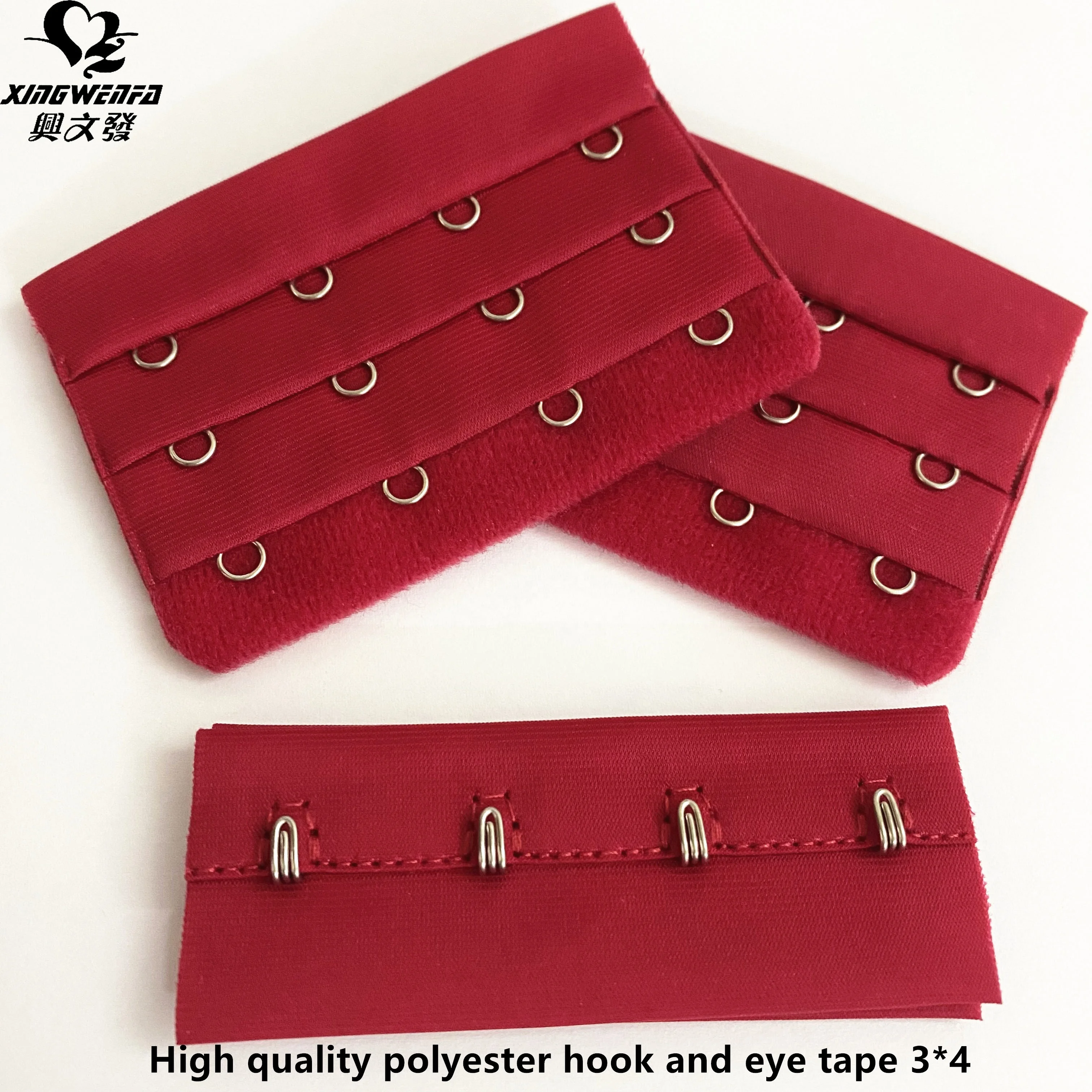 75 мм, 3*4, аксессуары для нижнего белья, высококачественный полиэстеровый бюстгальтер красного цвета с крючком и лентой для глаз