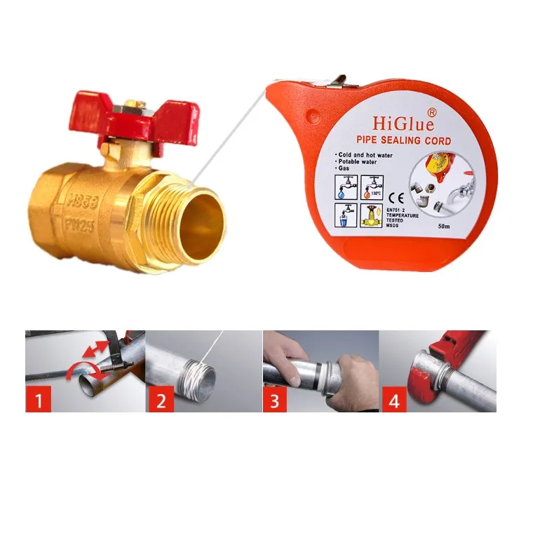 PTFE teflonning cord pipe thread sealing cord for coal gas