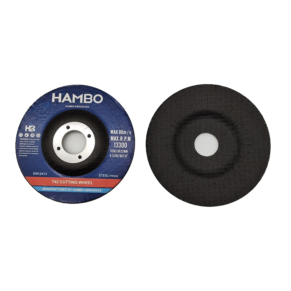 HAMBO Premium Abrasive Cutting Disc Stainless Steel 115X3.2X22MM 4.5 Inch for  Metal T42 Depressed Center Cutting Grinding Wheel