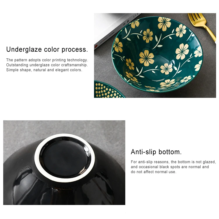 Ceramic Dinner Bowls Salad Mixing Bowl Color Bowls for Soup