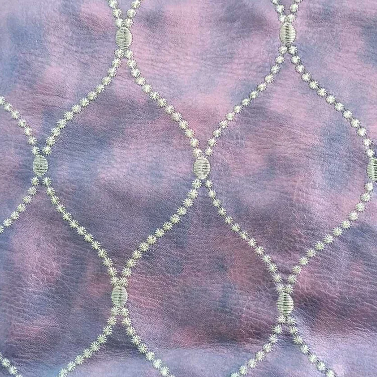 2021 Polyester / Nylon Custom Wholesale Soft Feeling Quilted Faux Leather Fabric