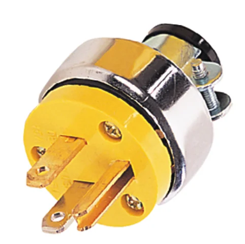 
3 pins yellow grounding NEMA 5-15P Plug socket with rubber 