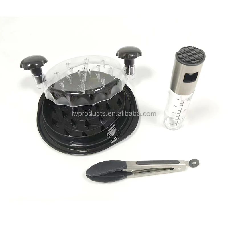 25.5Cm Big Size Round Barbecue BBQ Cooked Beef Pork Meat Chicken Breast Shredder Machine Combo Chicken Breast Shredder Tool Set