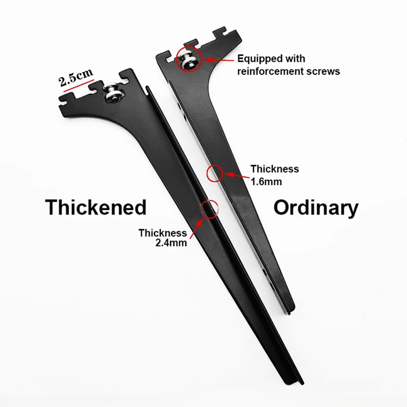 Channel Double Slotted Wall Upright Metal Shelf Bracket Goods Shelves Glass Hanging Brackets