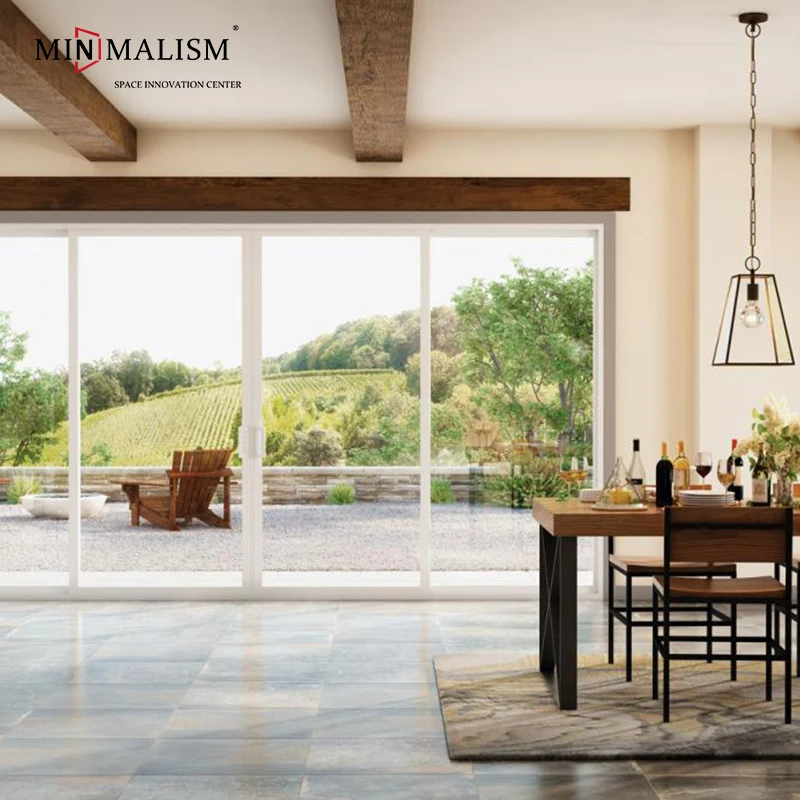 Aluminium Double Tempered Glass Sliding Doors High Quality Energy Efficient Sliding Door