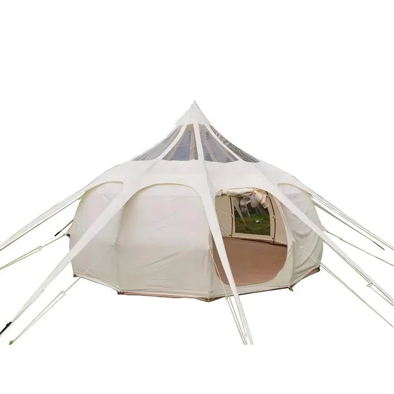 4M/5M/6M Glamping Lotus Tent Luxury Camping Mongolian Yurt Bell Tent For Family Camping Campground Resort