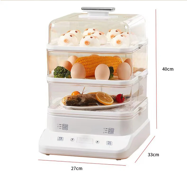 hot sale 24L healthy choice electric egg steamer transparent plastic 3 layers egg cooker steamer