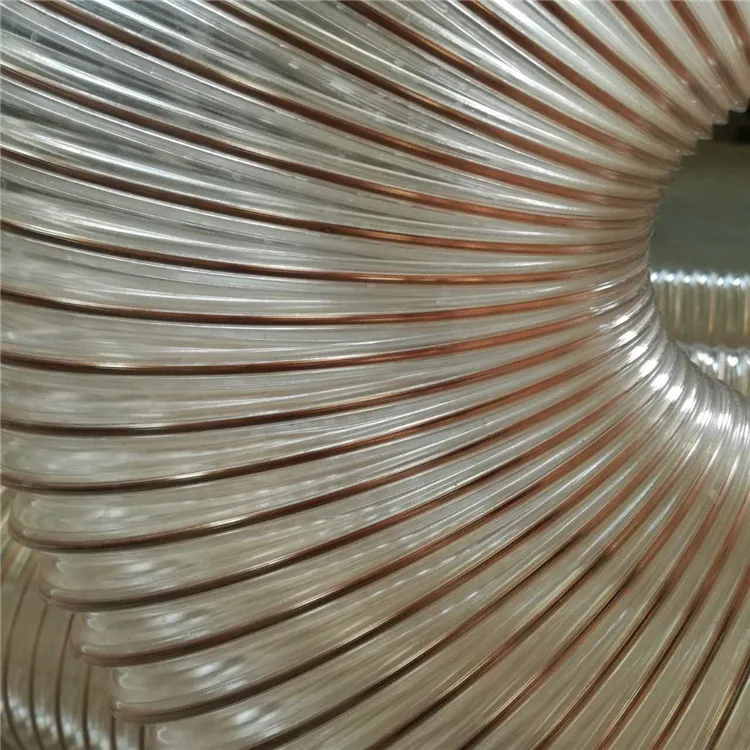 PU steel wire expansion pipe woodworking dust suction pipe pu steel wire polyurethane hose fan exhaust pipe