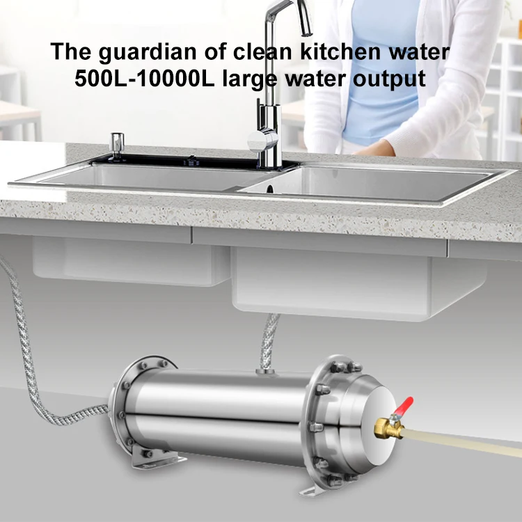 1000 L/H whole house water purifier treatment SS 304 housing PVC washable Membrane Stainless steel UF Water Filter for home
