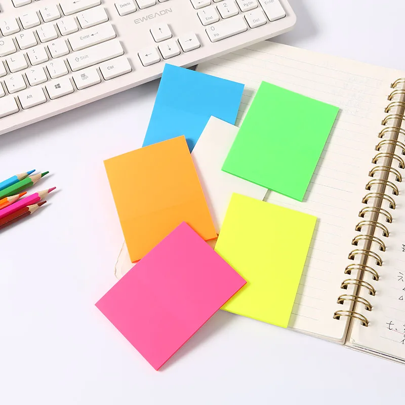 7*9.5cm Size Clear Sticky Note Pads Waterproof Self-Adhesive Memo Removable N Times