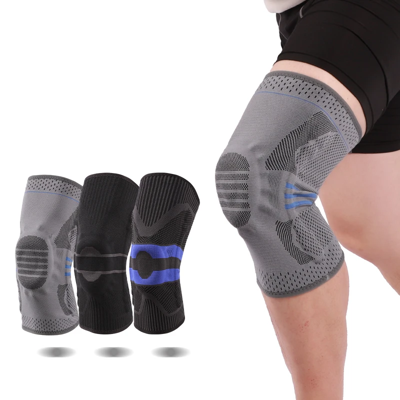 KS-2173#Compression Knee Sleeve Knee Support with Side Stabilizers and Patella Gel Pads for sports
