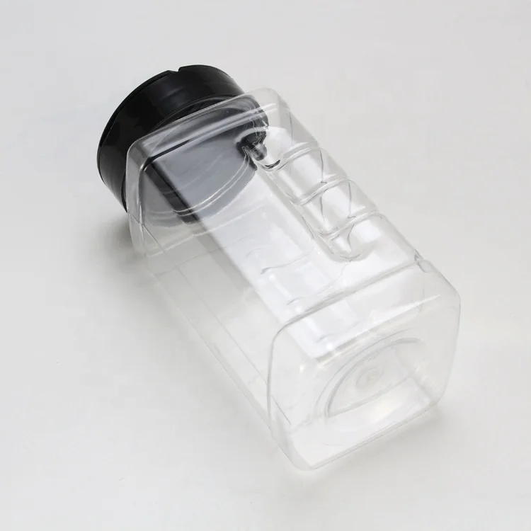 clear pet plastic square spice jars 500ml 300ml seasoning blend Bottle with seal liner slip inside plastic spice condiment jars