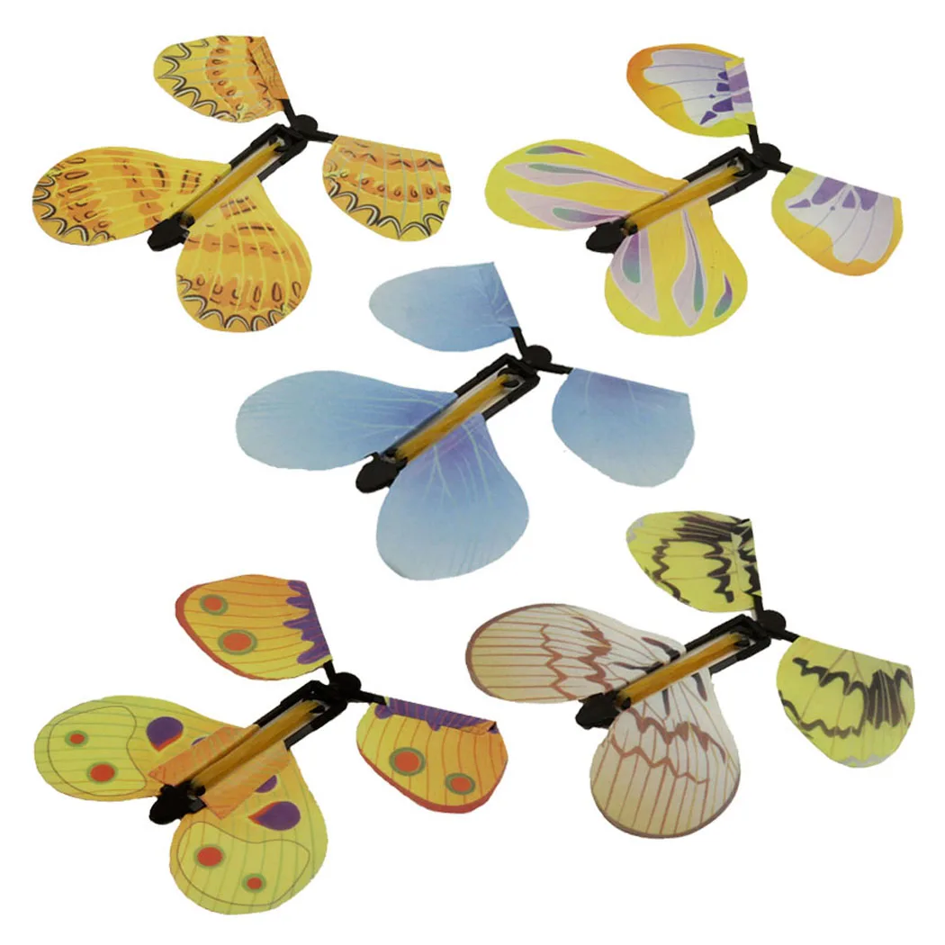 
Metal Frame Magic Flying Butterfly Card Surprise Wind Up Butterfly in The Book Rubber Band Powered Magic Fairy Flying Toy 