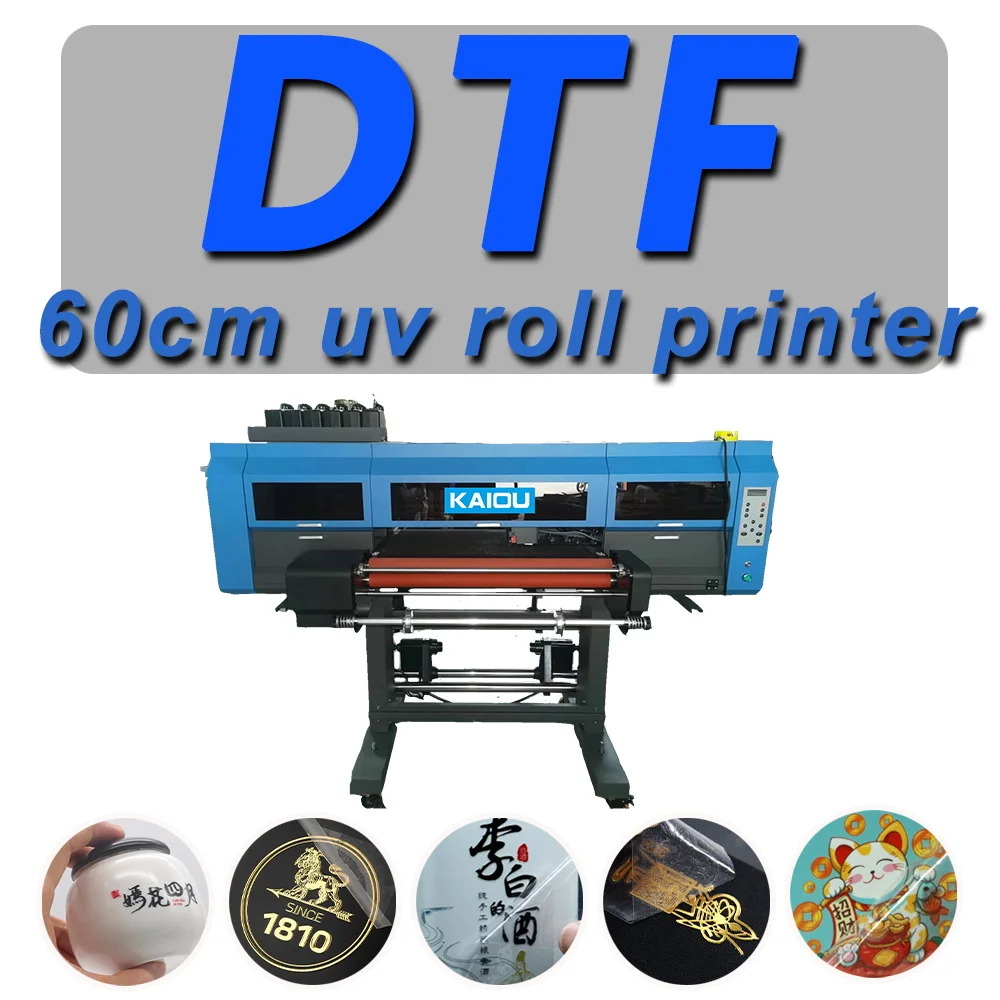60cm Varnish Roll to Roll Sticker Printing Machine uv dtf printer with laminator 2 in 1