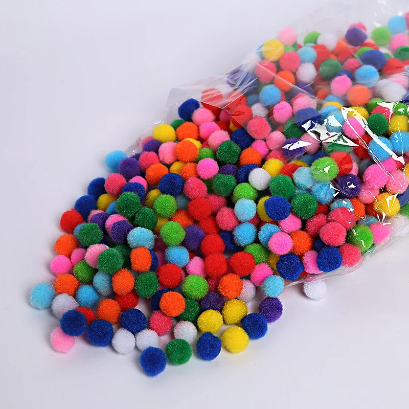 Factory Wholesale Pompoms 1000pcs/bag Multicolor Bobbles Assorted Sizes And Colors Pompom For Arts And Craft