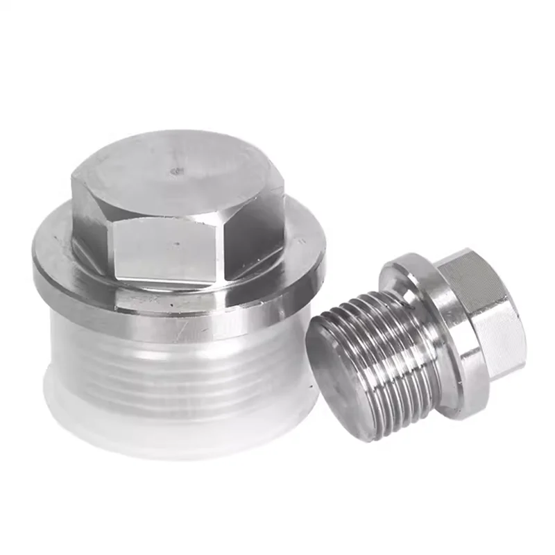 Метрическая BSP с наружной резьбой SUS304 нержавеющая сталь регулируемый круглый шестигранный фланец штепсельная Заглушка твердым шестигранным штекером фитинг для масляных труб