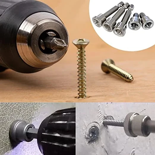 Magnetic Positioning Screwdriver Bits Tip Woodworking Screw Hex Shank Gypsum Board Positioning Bit Batch Head 25/50mm