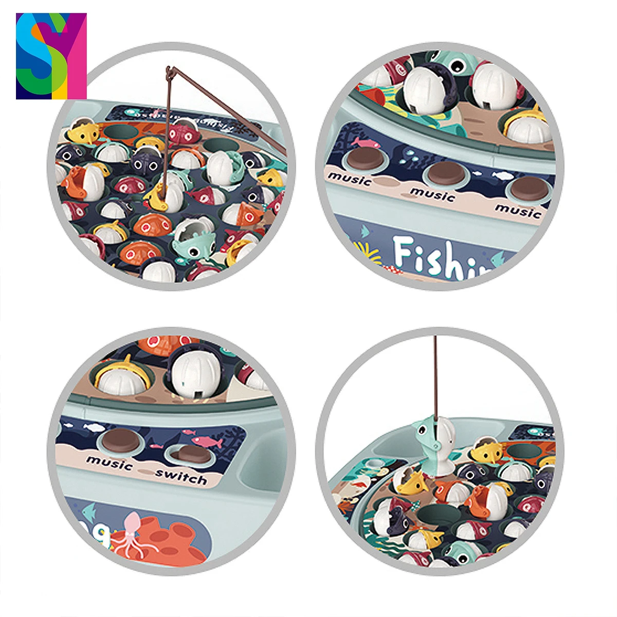 SY Classical Fishing Game Kids Toy Two-player Fishing Battle Game Smart Preschool Toy Fishing Game