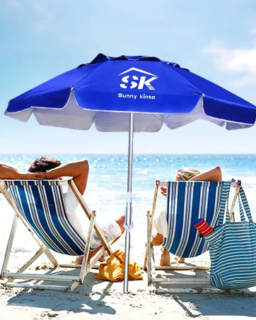 Selling Well Promotional Big Size Parasol Beach-Umbrella Wind Resistant Heavy Duty Manual Open Comercial Sun Umbrella For Beach
