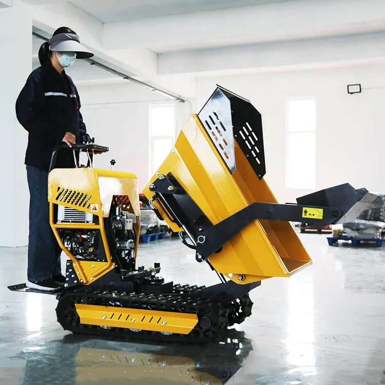 Crawler Transporter Multi-Functional All-Terrain Truck Orchard Tracked Dump Truck Hydraulic Dumping Tipper Truck