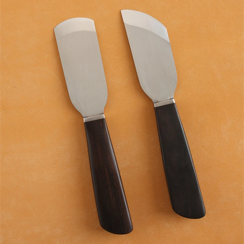 188mm Leather Thinning Knife Ebony Handle High Speed Steel Leather Handmade Tool
