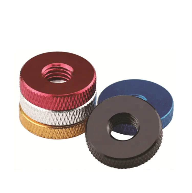 Anodized Aluminum Hand Nut M3 M4 M5 Knurled Thumb Nut  Precision Knurled Aluminum Thin Step Thumb Nut