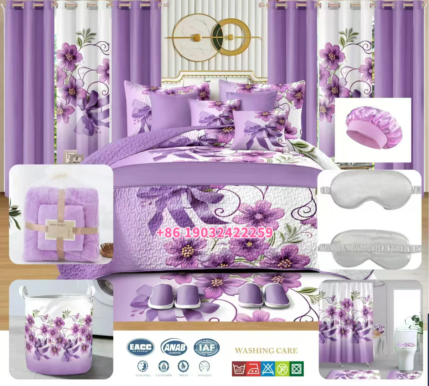 King Size 30pcs Bedspread with Curtains Fitted Bed Sheet Sets Bedroom Sets Sheets Bedding Set 30 Pieces Shower Curtain