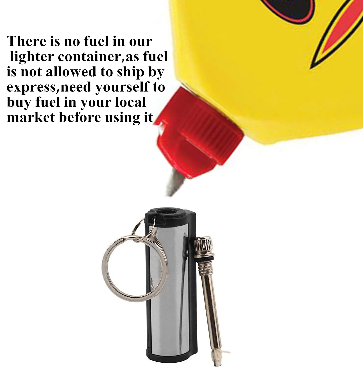 Outdoor Portable Fire Starter Flint Striker,Stainless Steel Camping Keychain Lighter,Survival Permanent Cylindrical Match