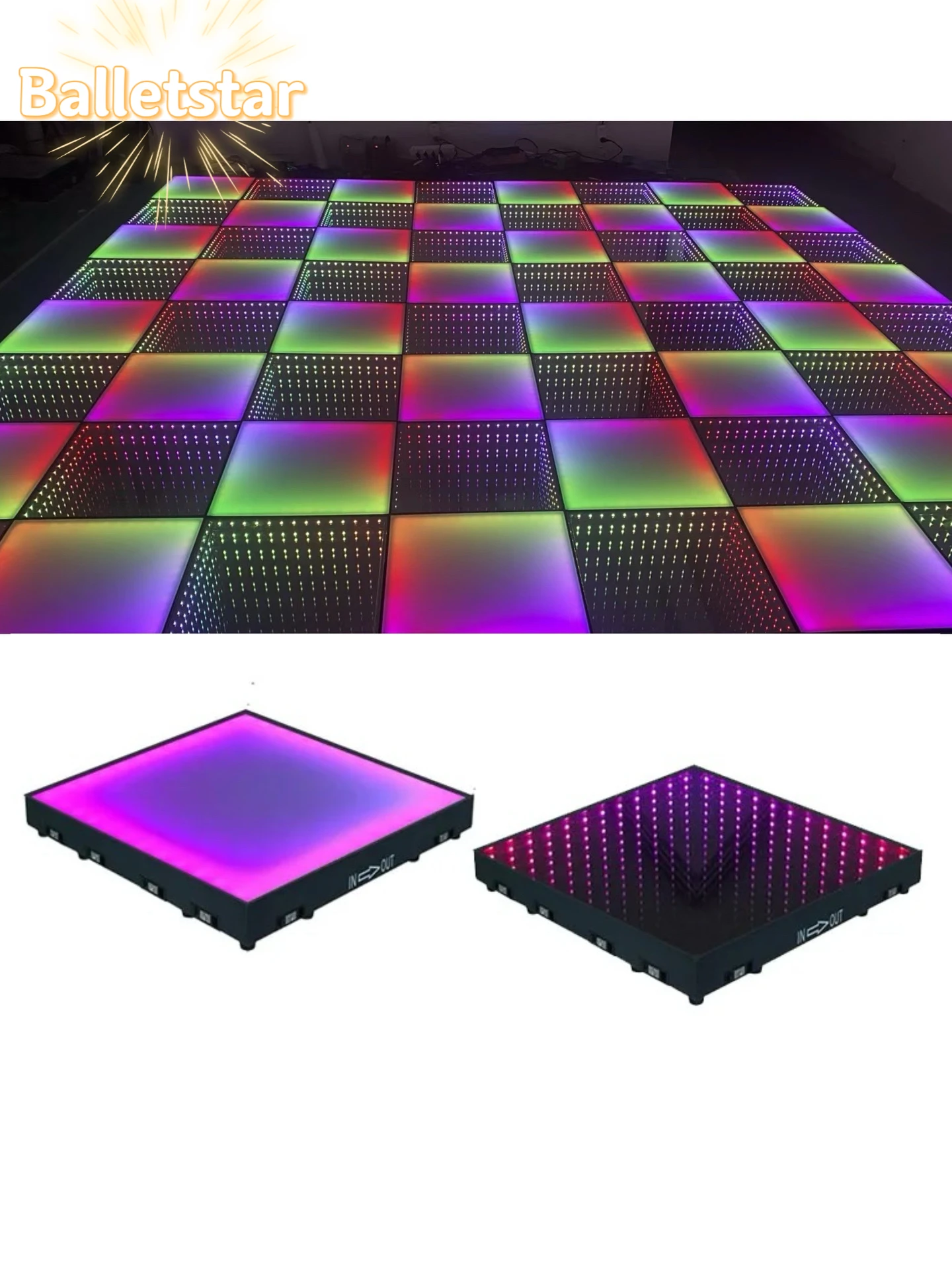 P62.5 Wedding decorations light up interactive 3D dj led starlit dance floor for sale