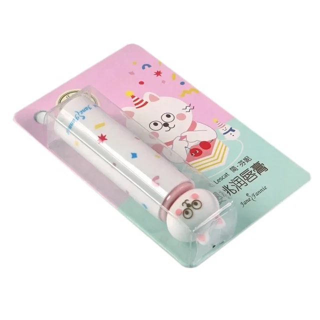 Hot sale Plastic Clear PET PVC PP Chapstick Lip Balm Folding Tray with cardboard