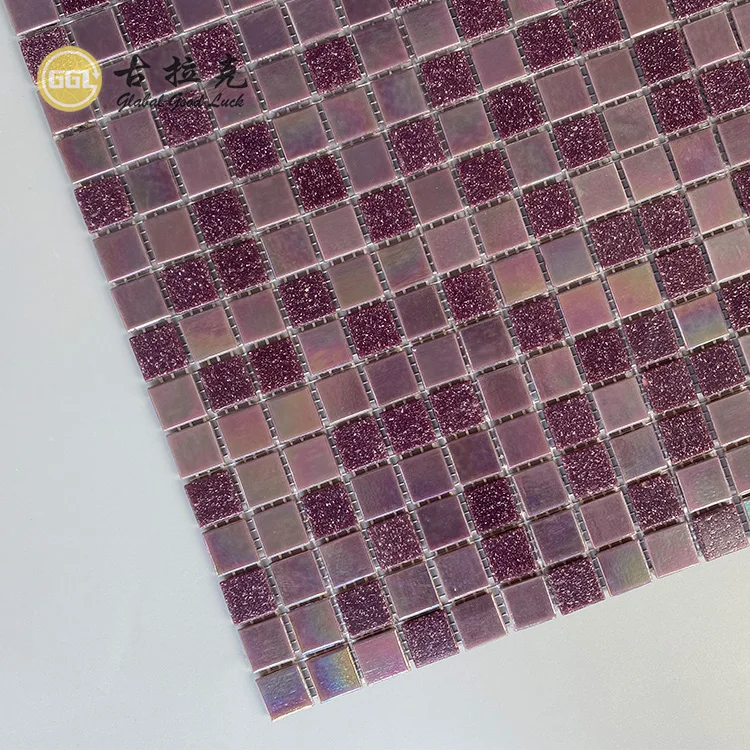 Purple Pink Glass Mosaic Tile Interior Wall Decor Shop Bar Wall Tiles