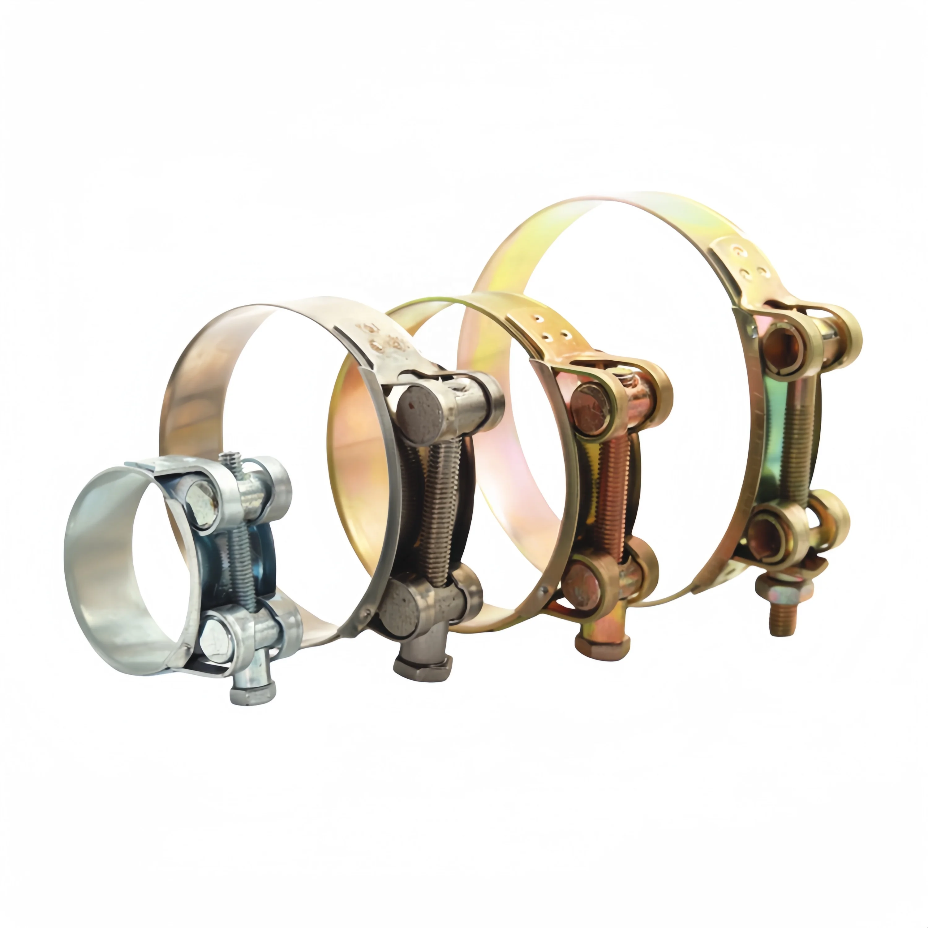 Factory direct sales good quality stainless steel or iron galvanized single bolt heavy duty hose clamp