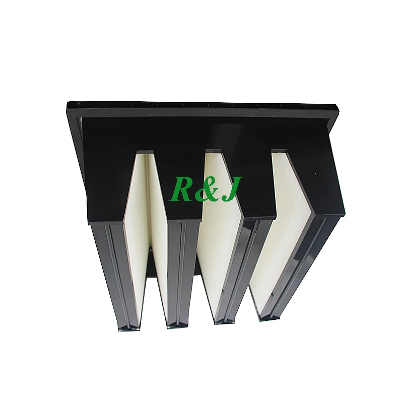 595x595x292mm V-shape Filter F8 F9 Glass Fiber Filter Media 4 V V-bank Filter