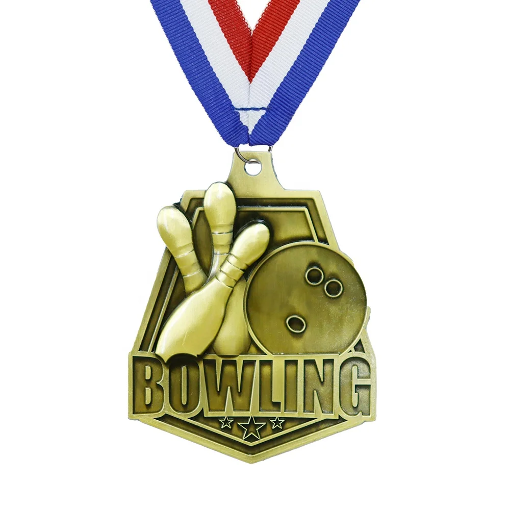 Wholesale Bowling Ball CHAMPIONS FINALIST Medals Blank Medal Sports Souvenir Zinc Alloy Sports Awards Metal Medal