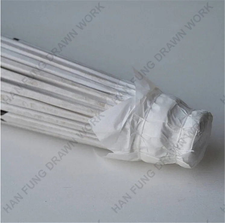 Wood handle white rice custom paper parasol