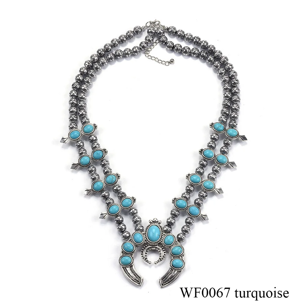 Navajo Jewelry Genuine Turquoise Squash Blossom necklace