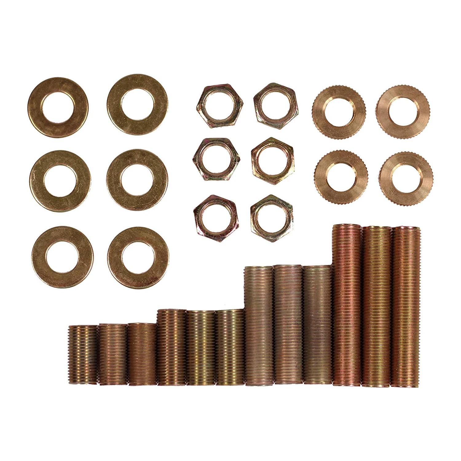 3/8 inch diameter yellow/white zinc plated nipple lamp tubing