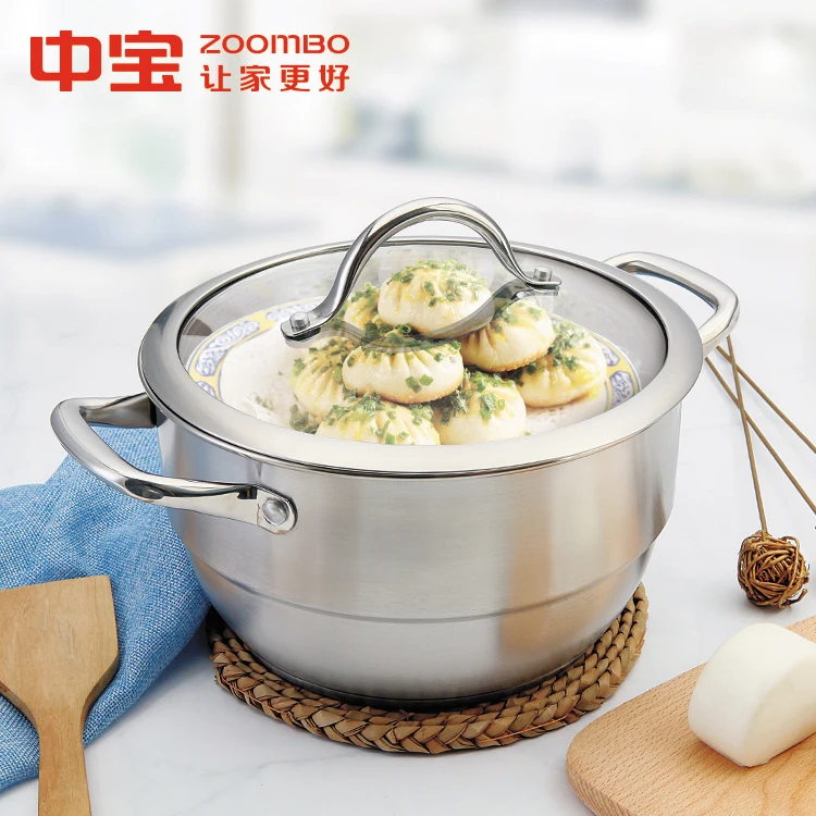 Hot selling fish steamer casserole high quality stainless steel silver stockpot metal high mirror polishing soup pot