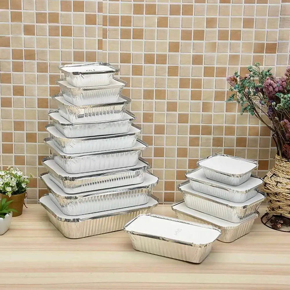 670ml Aluminum Foil Container Half Size Medium Pan 1.5Lb Loaf Pan With Lid