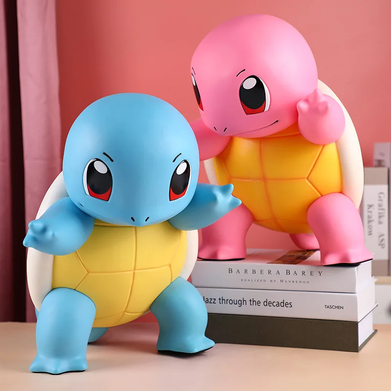 1:1 40cm pvc Little Fire Dragon Pokemons Up to Duck Jenny Turtle Hand-made Pet Pokemons Desktop Figure