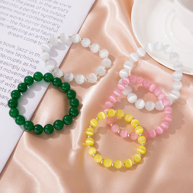 2022 High Quality Glass Wealth Beads Gold Pixiu Bracelet Lucky Charm Jade Beads Bracelet