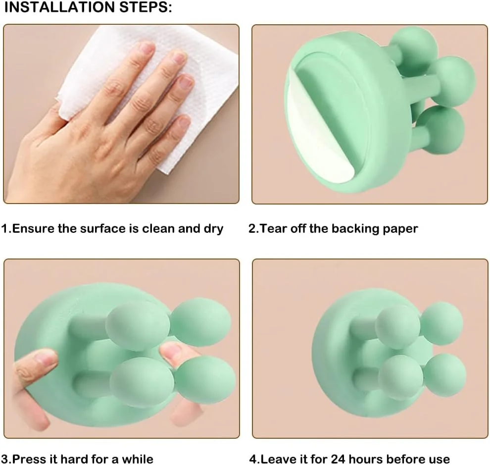 Bathroom Shower Decor Adhesive Towel Hooks Toothbrush Holder Double Sided Hooks Hooks For Home Kitchen Office