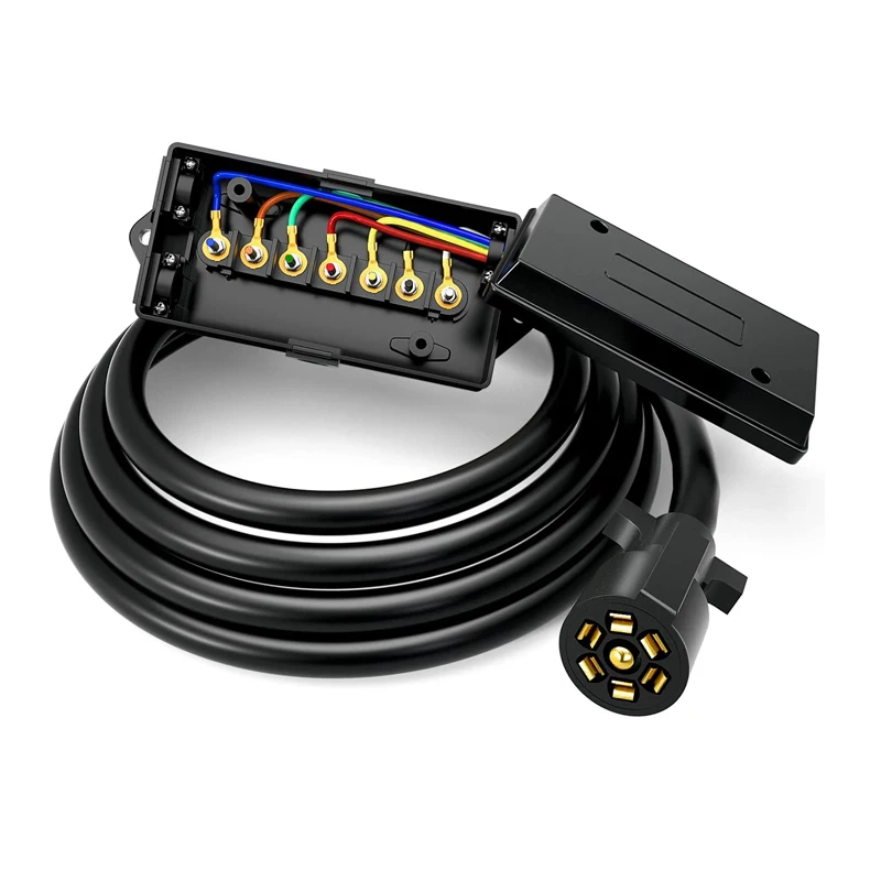 Американский 15-футовый 7-контактный прицеп Электрический кабель заднего света с распределительной коробкой