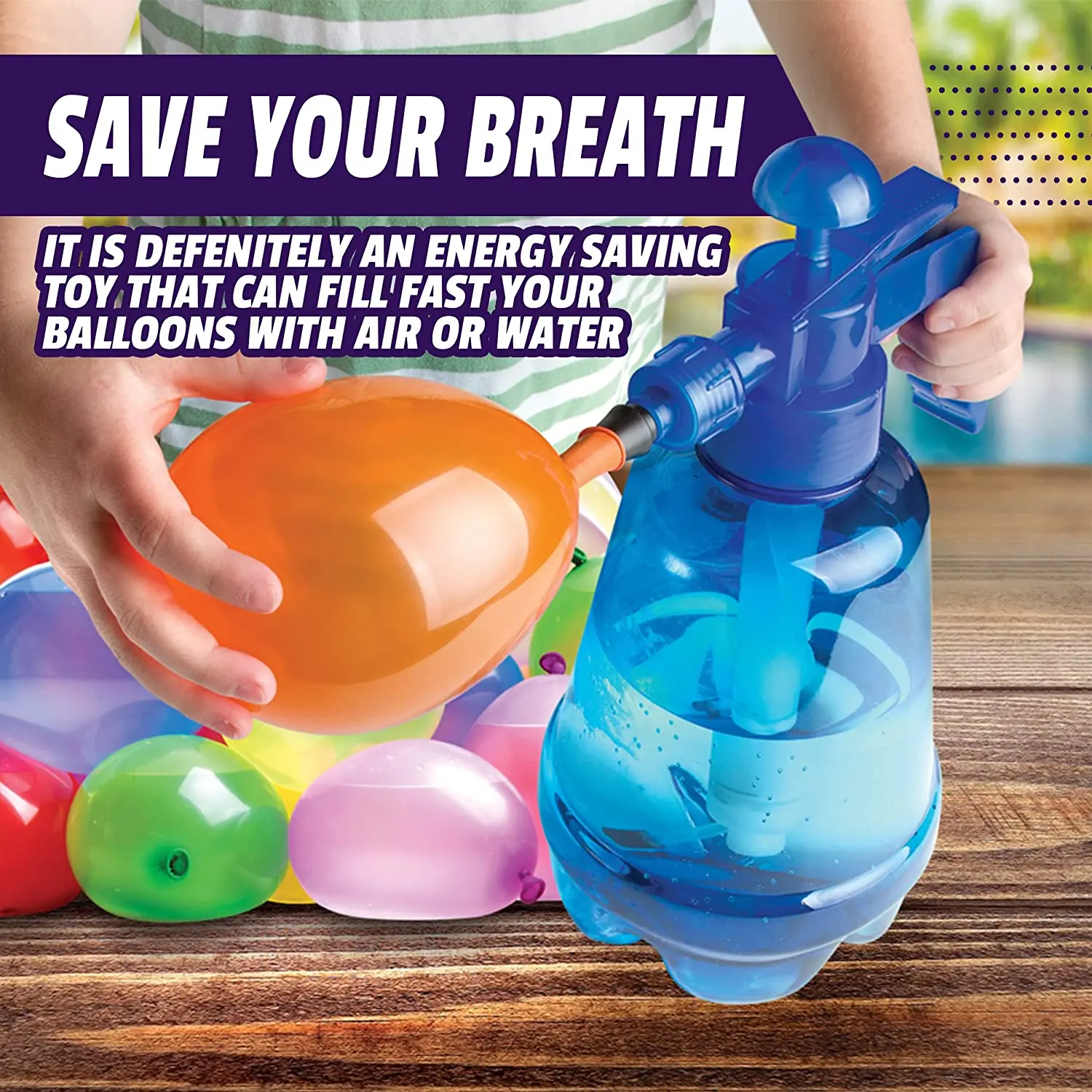 Water Balloon Pump with 250 Balloons Included