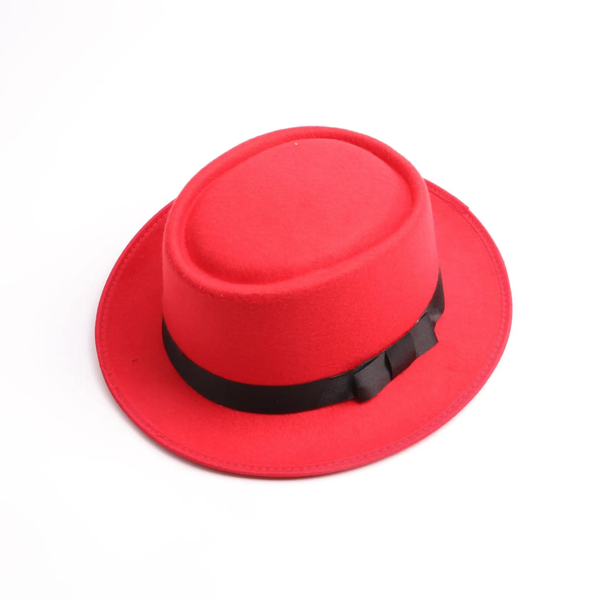 Sample and versatile artificial cashmere mini top hat wholesale fedora hats