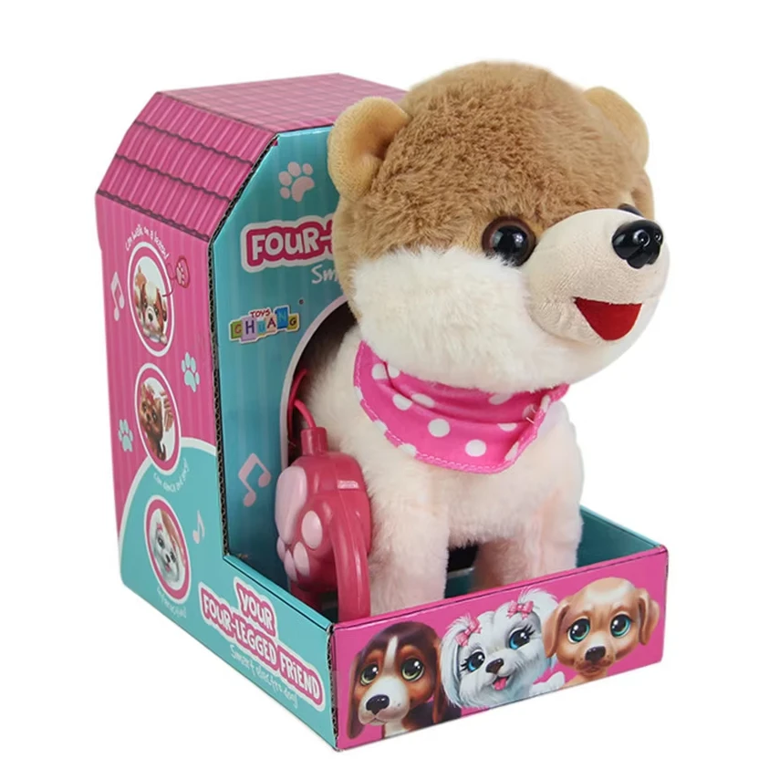 QW Spot Wholesale Plush Toys Play House Electronic Pets 9-inch Pomeranian Pretend Toys Multiplayer Game to Improve Intelligence