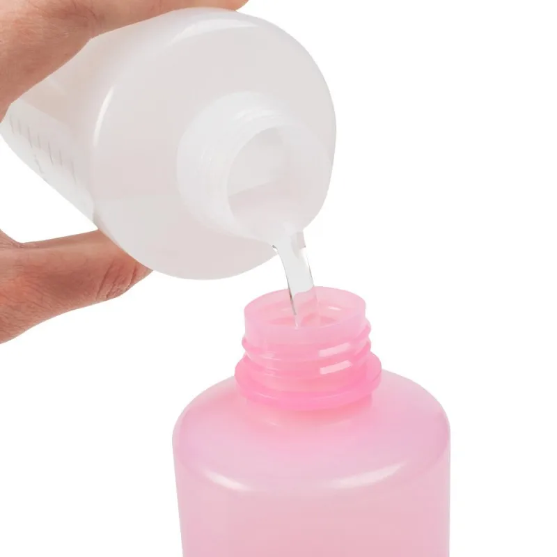 Eyelash plastic wash bottles tattoo washing bottle plastic bag round pet clear bottle Graduated 250ml